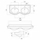 Classic dobbelt skål badeværelse konsol lavet i Italien, Magda Viadurini