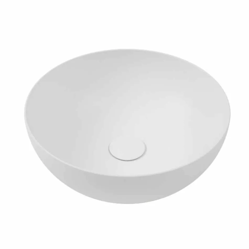 Badeværelse konsol med håndvask og hylde i porcelæn stentøj 4 finish - Ramina Viadurini