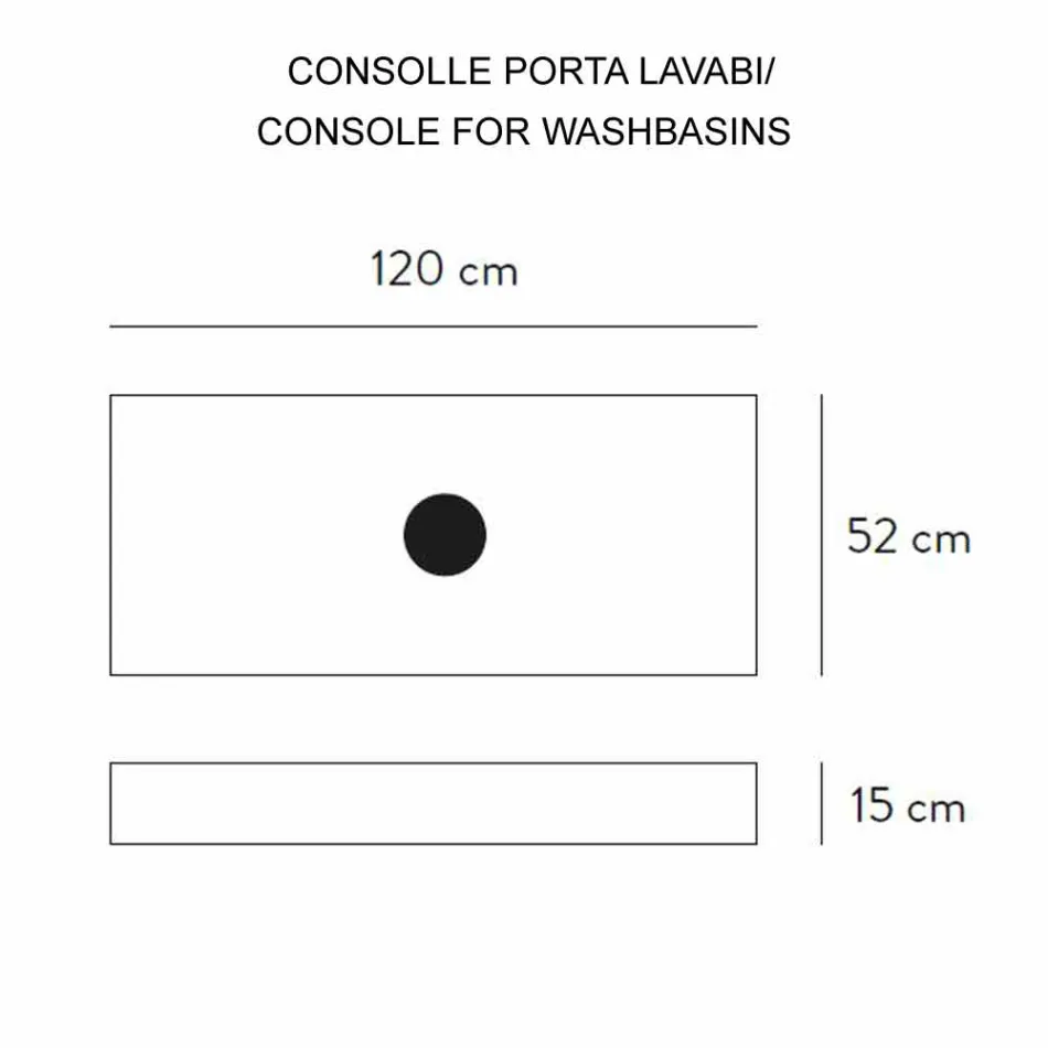 Badeværelse konsol med håndvask og hylde i porcelæn stentøj 4 finish - Ramina Viadurini