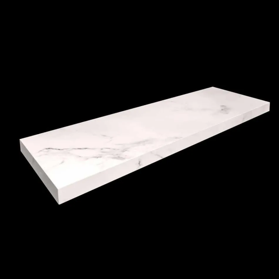 Badeværelse konsol med håndvask og hylde i porcelæn stentøj 4 finish - Ramina Viadurini