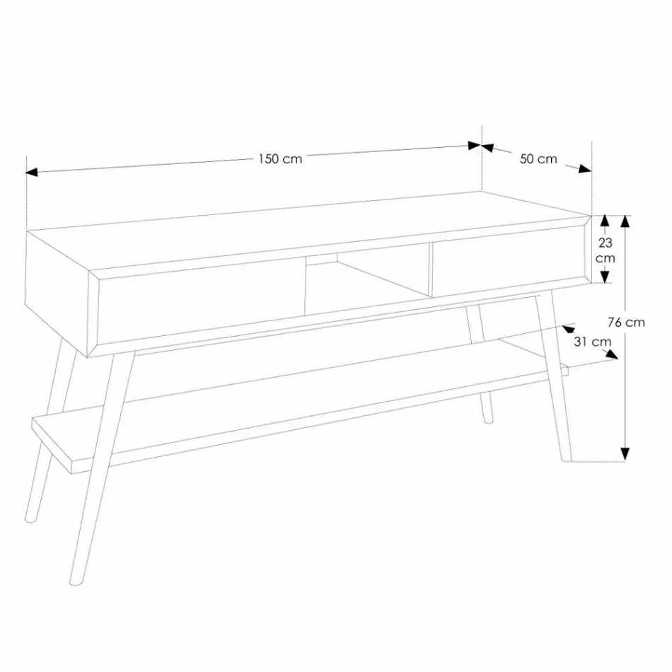 Moderne design teak badeværelse konsol i Pistoia naturlige teak Viadurini