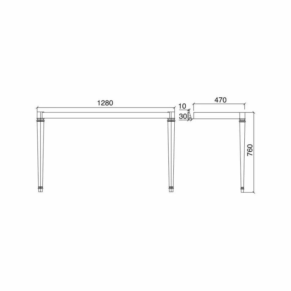 Badeværelseskonsol L 135 cm med dobbelt skål i keramik fremstillet i Italien - Nausica Viadurini
