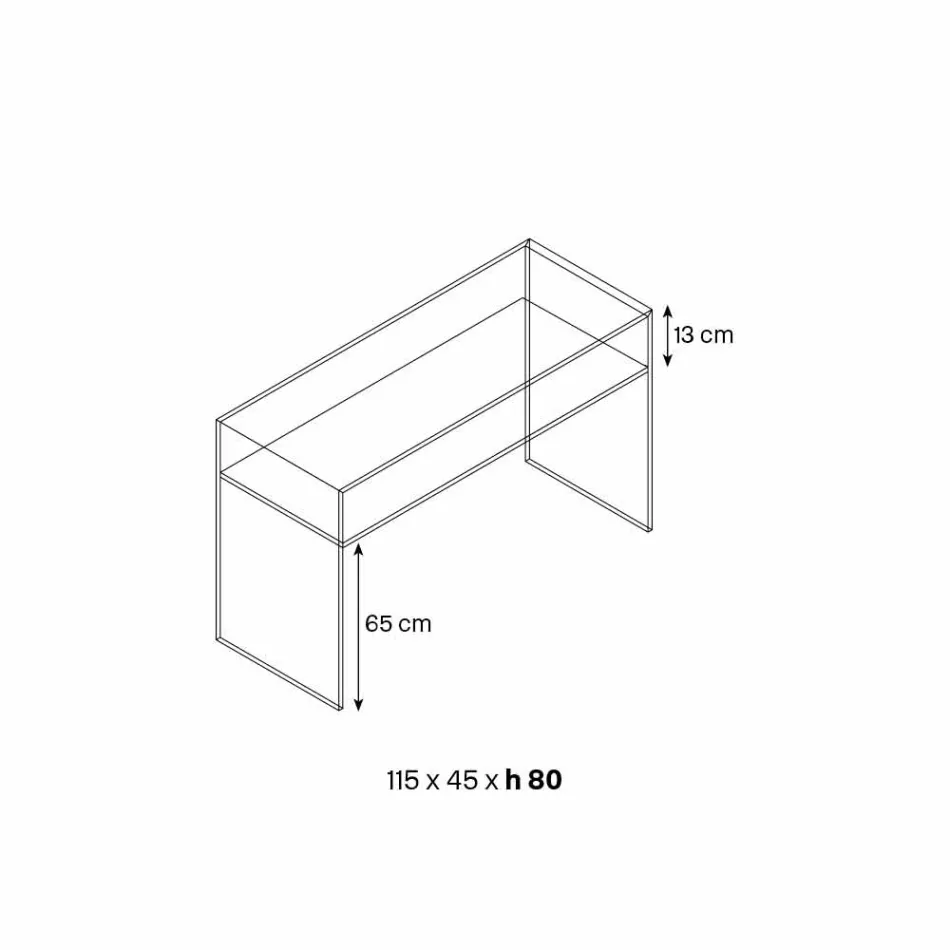 Indgangskonsol i ekstra klart glas med 2 Canaletto valnødskuffer - Selex Viadurini