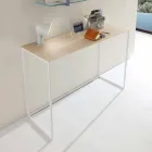 Metal stue konsol med krystal top fremstillet i Italien - Iridio Viadurini