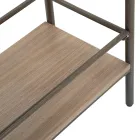 Stuekonsol i grantræ og gråt jern med 2 døre - Cooper Viadurini