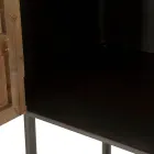 Stuekonsol i grantræ og gråt jern med 2 døre - Cooper Viadurini