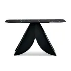 Cristina metalkonsolbord med marmorlignende keramikplade til stuen Viadurini