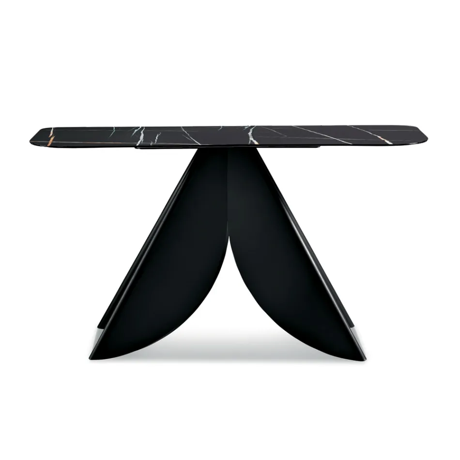 Cristina metalkonsolbord med marmorlignende keramikplade til stuen Viadurini