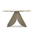 Cristina metalkonsolbord med marmorlignende keramikplade til stuen Viadurini
