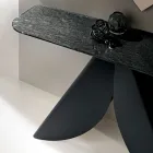 Konsolbord til stue i metal med bagside af forsølvet hamret glasplade - Cristina Viadurini