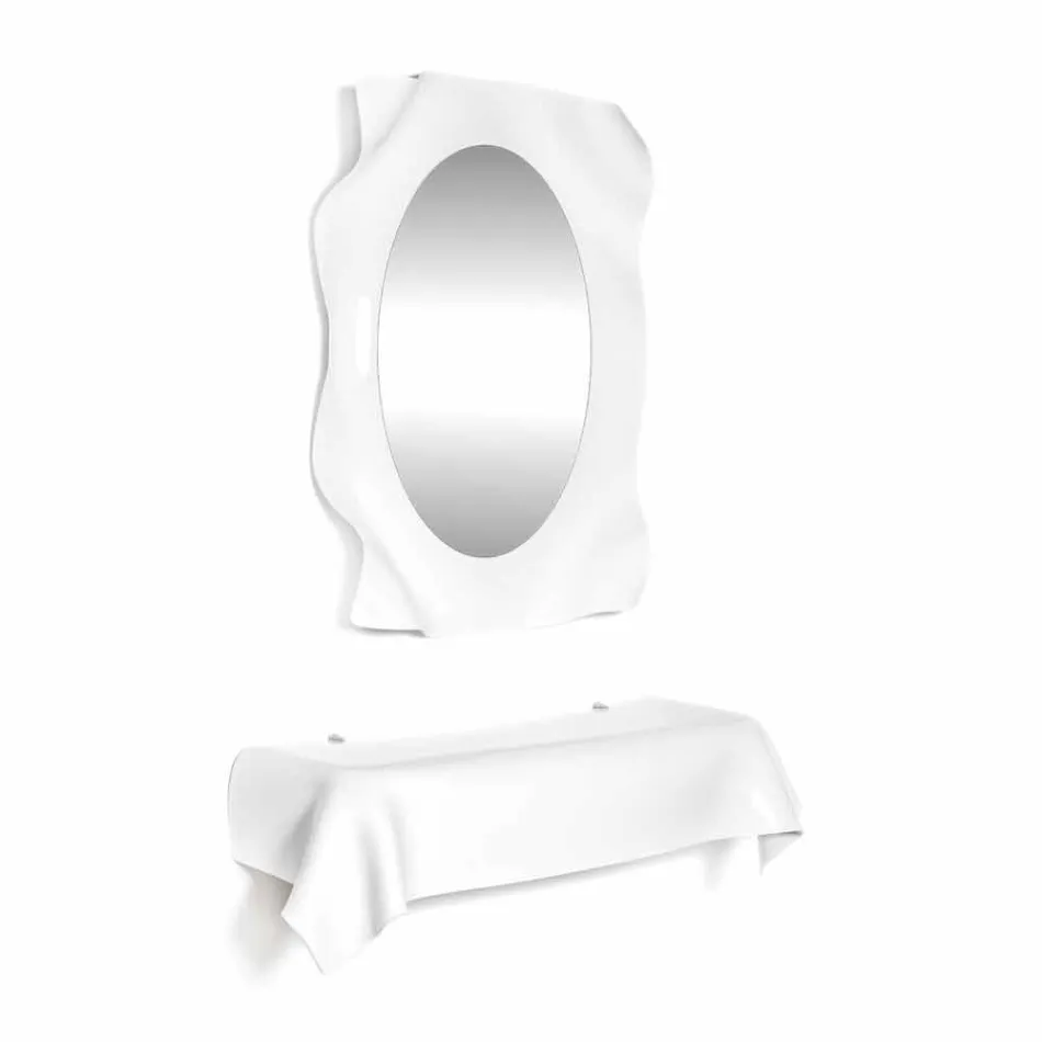 Konsol moderne design i hvid plexiglas draperet Ønske Viadurini