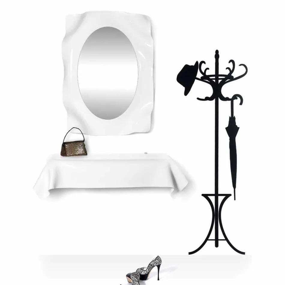 Konsol moderne design i hvid plexiglas draperet Ønske Viadurini