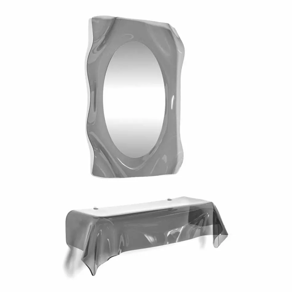 Konsol moderne design røget plexiglas gennemsigtig pat. draperet Ønske Viadurini