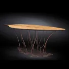 Konsol design og kunsthåndværk egefiner valnød Fenice Viadurini