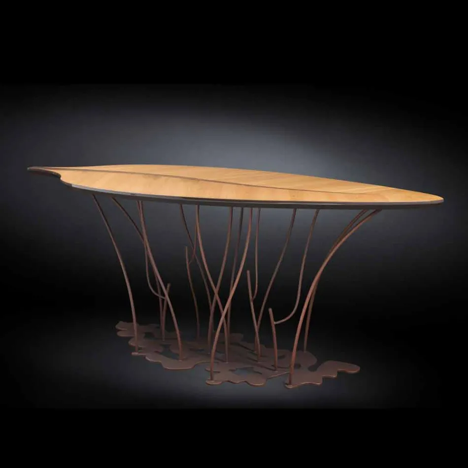 Konsol design og kunsthåndværk egefiner valnød Fenice Viadurini