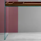 Designkonsol i ekstra klart glas med bakke Made in Italy - Imperativ Viadurini