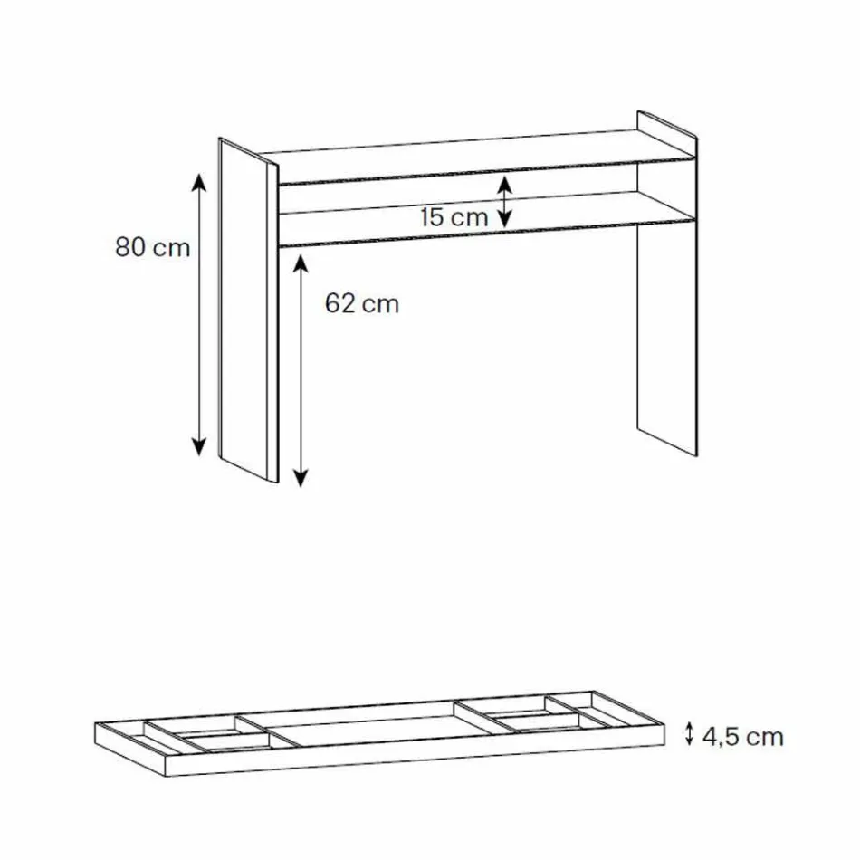 Designkonsol i ekstra klart glas med bakke Made in Italy - Imperativ Viadurini