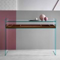 Designkonsol i Extraclear Glas med bakke fremstillet i Italien - Imperativo