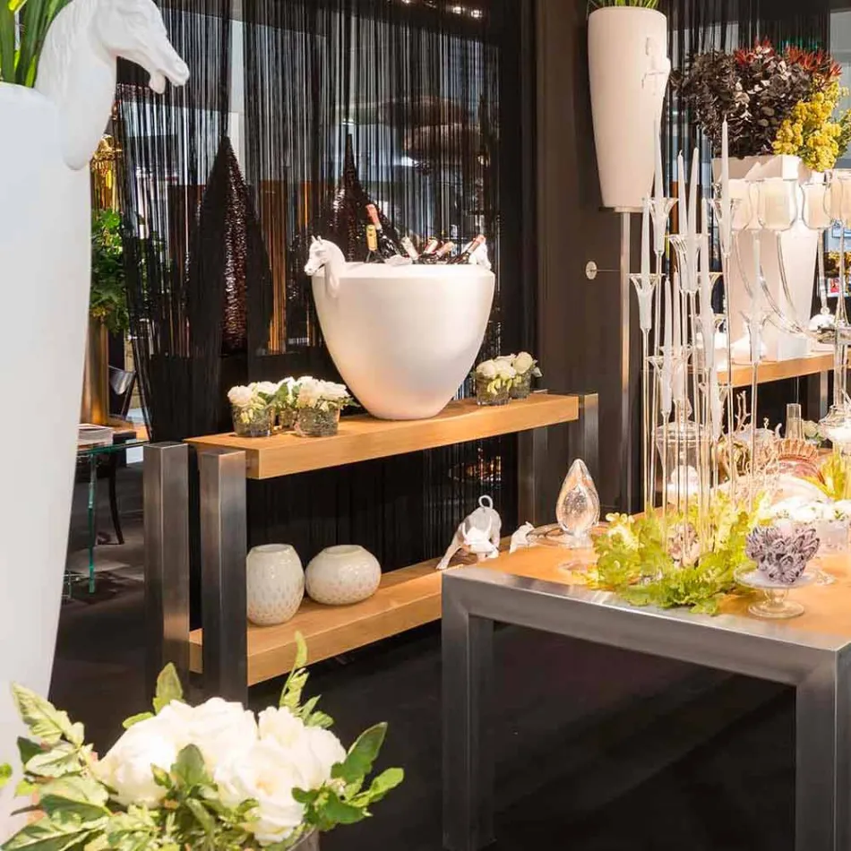 Design Konsol rektangulære dobbelt hylde i eg Aida Viadurini