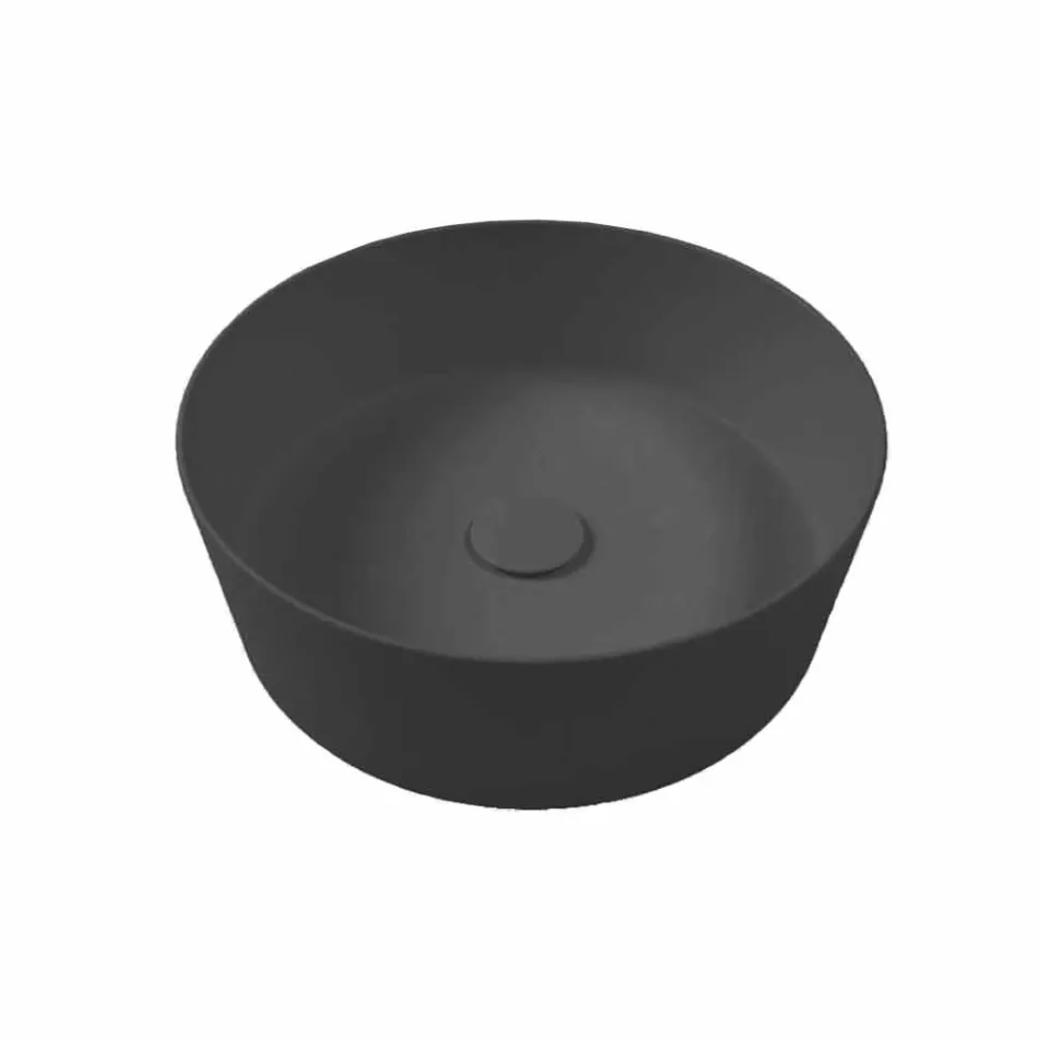 Konsol- og badeværelseshylde i Gres og håndvask i Vetrochina, 4 farver - Rametina Viadurini