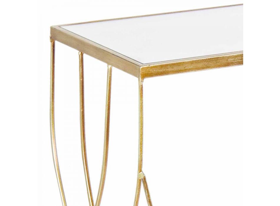 Elegant konsol i stål og glas af moderne design og glamour 2 stykker - Irene Viadurini