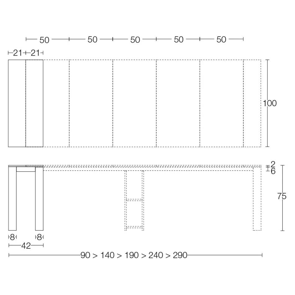 Udtrækkelig udendørskonsol med metalbund og Hpl-top - Aghetto Viadurini