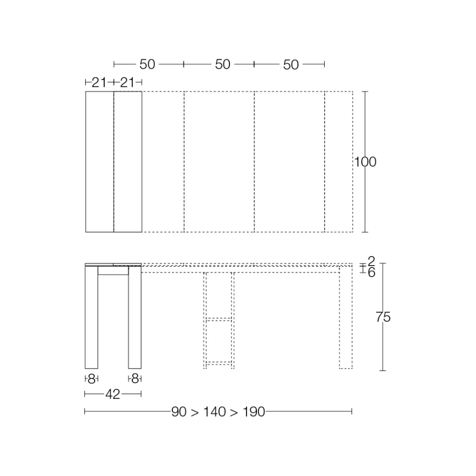 Udtrækkelig udendørskonsol med metalbund og Hpl-top - Aghetto Viadurini