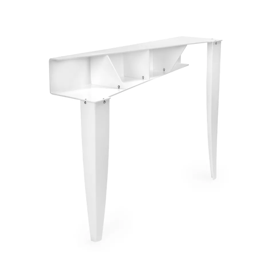 Fast konsol med 4 objektopbevaringsrum i PMMA Made in Italy - Aladdin Viadurini