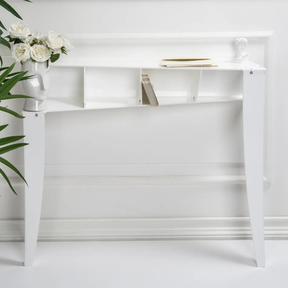 Fast konsol med 4 objektopbevaringsrum i PMMA Made in Italy - Aladdin Viadurini