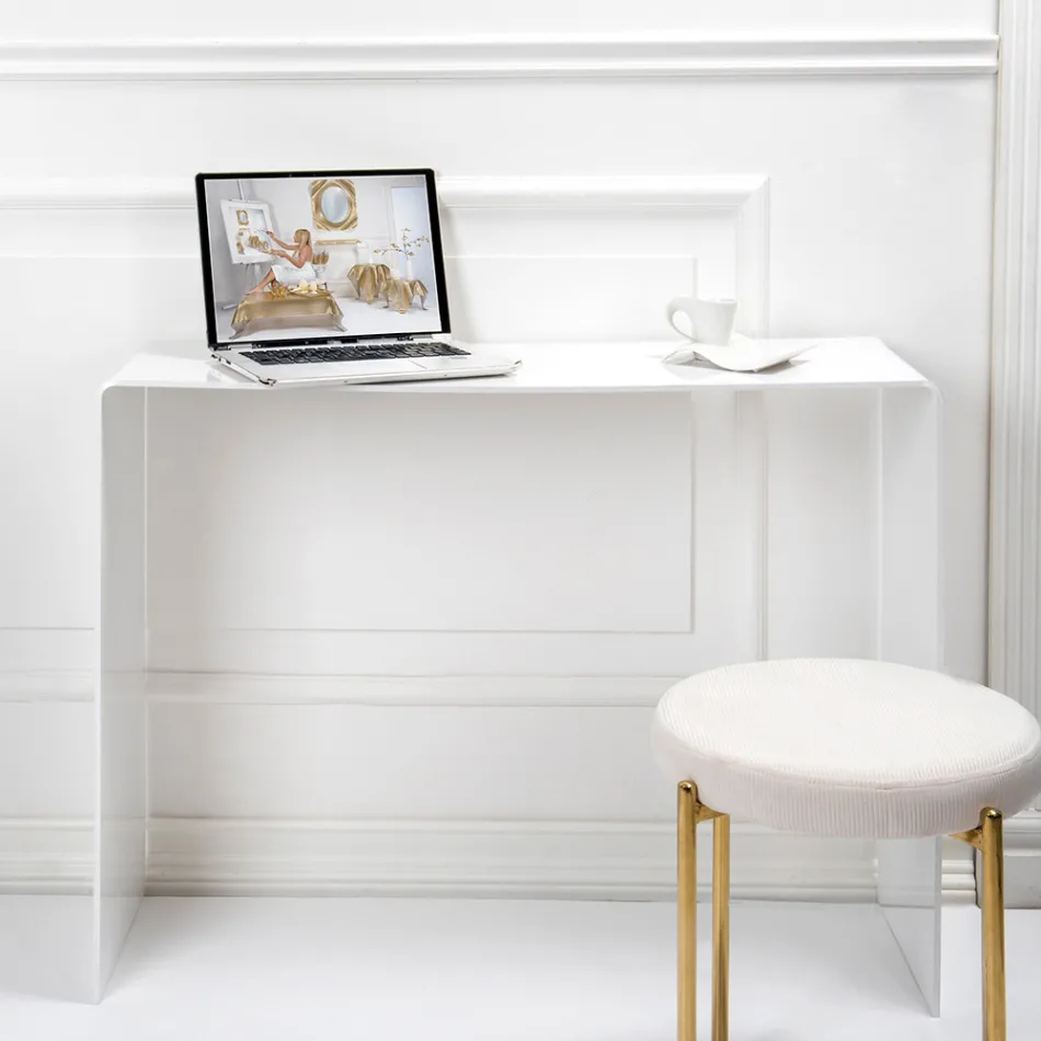 Fast konsol i hvid eller røget plexiglas lavet i Italien - Genio Viadurini