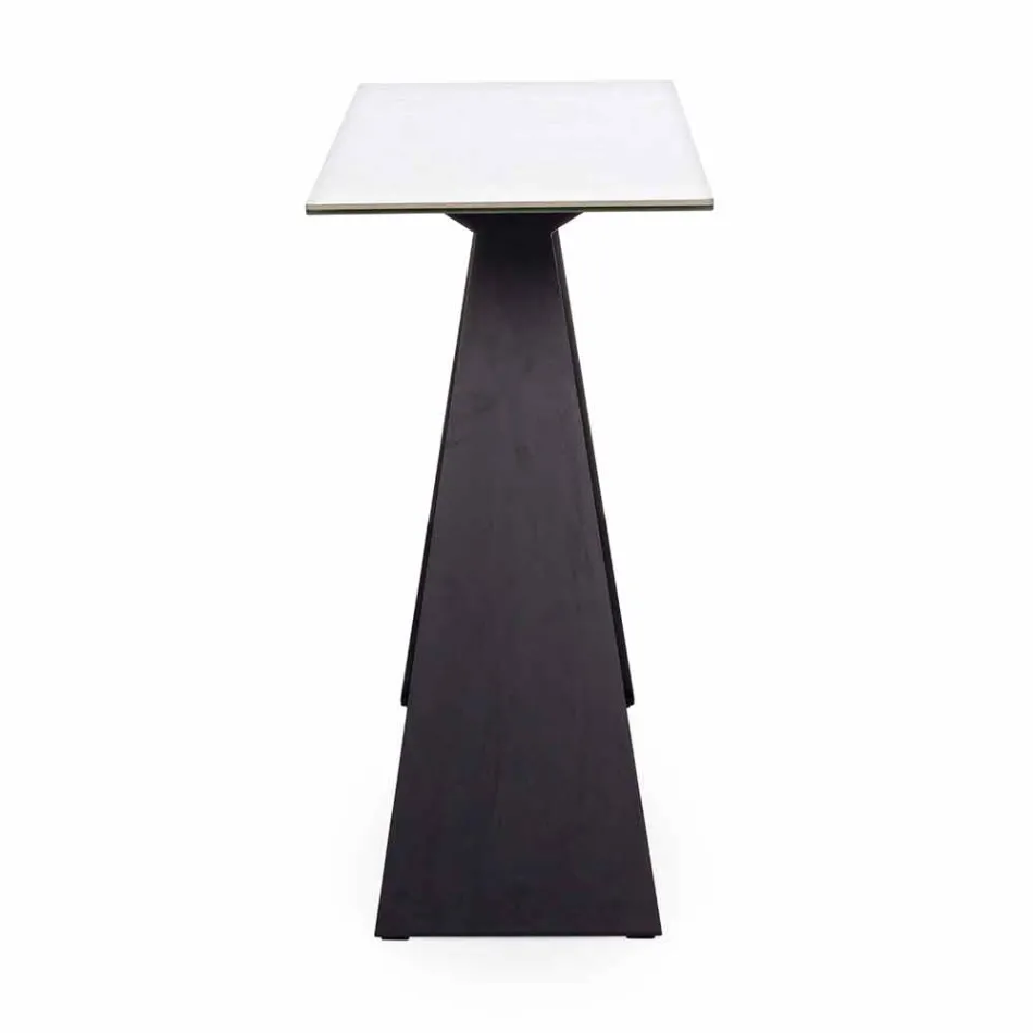 Stålkonsol med keramisk og glas top moderne design - Cubebe Viadurini