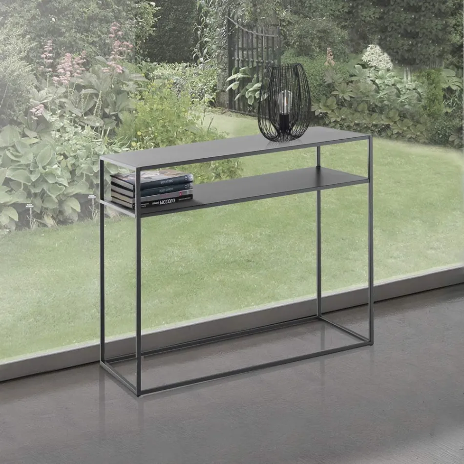 Konsol i antracitmalet stål - Osmium Viadurini