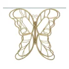 Guldfinish jernkonsol med gennemsigtig glasplade - Farella Viadurini