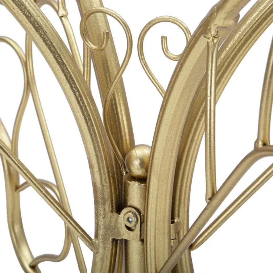 Guldfinish jernkonsol med gennemsigtig glasplade - Farella Viadurini