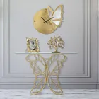 Guldfinish jernkonsol med gennemsigtig glasplade - Farella Viadurini