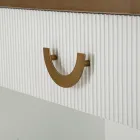 Trækonsol med top og indsatser med afrundet design og skuffe - Rachel Viadurini