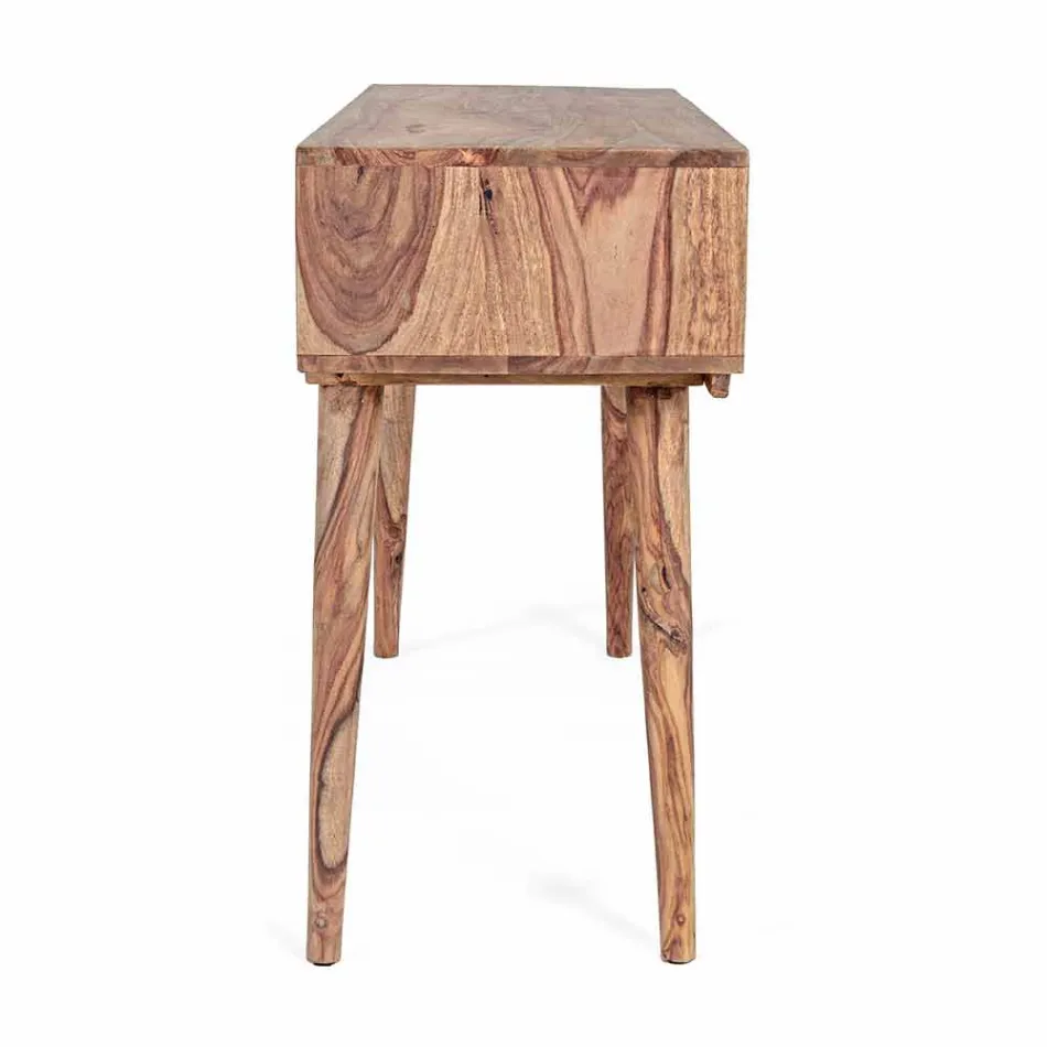 Sheesham-trækonsol med to skuffer Luksus design homemotion - Fregene Viadurini