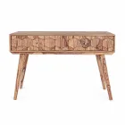 Sheesham-trækonsol med to skuffer Luksus design homemotion - Fregene Viadurini