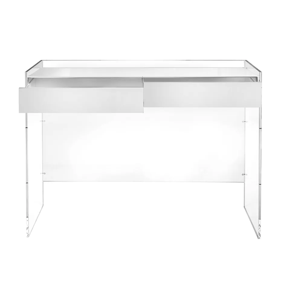 Konsolbord i tre finish lavet af plexiglas fremstillet i Italien - Fedra Viadurini