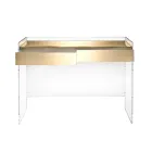 Konsolbord i tre finish lavet af plexiglas fremstillet i Italien - Fedra Viadurini