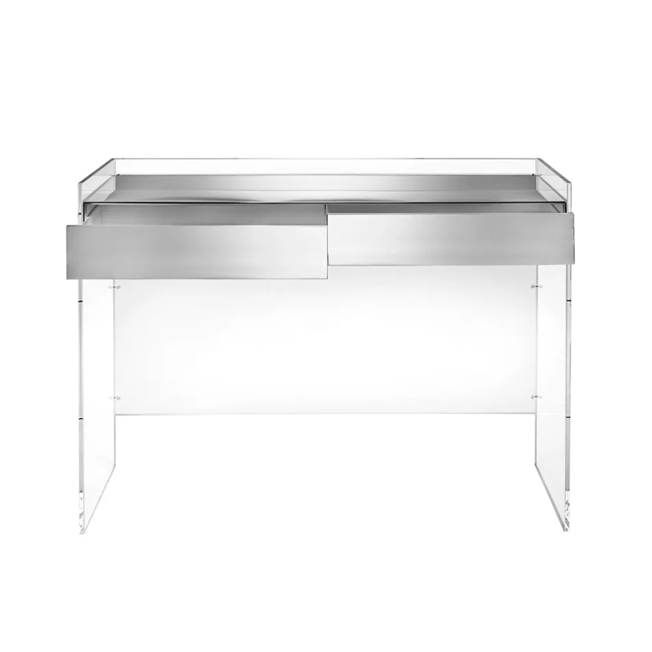 Konsolbord i tre finish lavet af plexiglas fremstillet i Italien - Fedra Viadurini