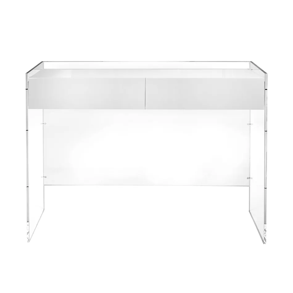 Konsolbord i tre finish lavet af plexiglas fremstillet i Italien - Fedra Viadurini