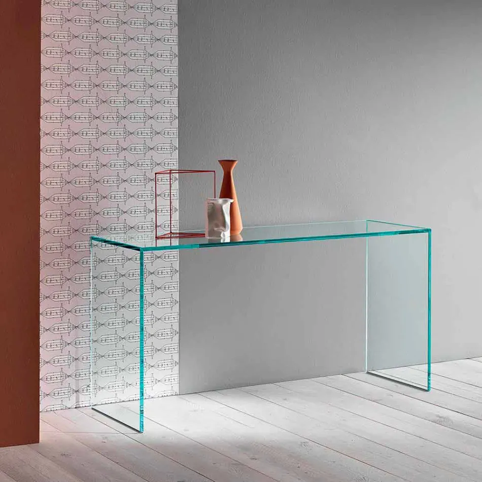 Konsol i ekstra klart glas Elegant minimalt design 2 dimensioner - Selex Viadurini