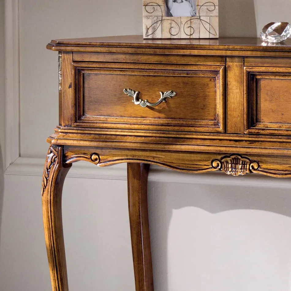 Klassisk indgangskonsol i træ med skuffer lavet i Italien - Richard Viadurini