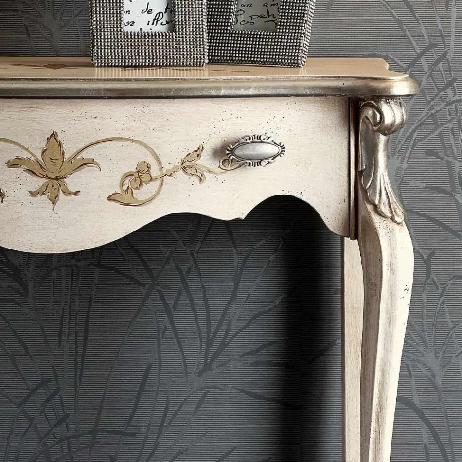 Klassisk træ-entrékonsol med skuffe lavet i Italien - Ottaviano Viadurini