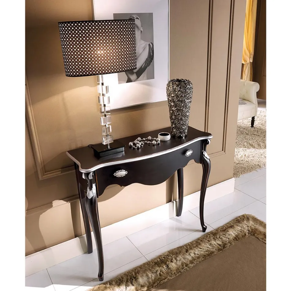 Klassisk træ-entrékonsol med skuffe lavet i Italien - Ottaviano Viadurini