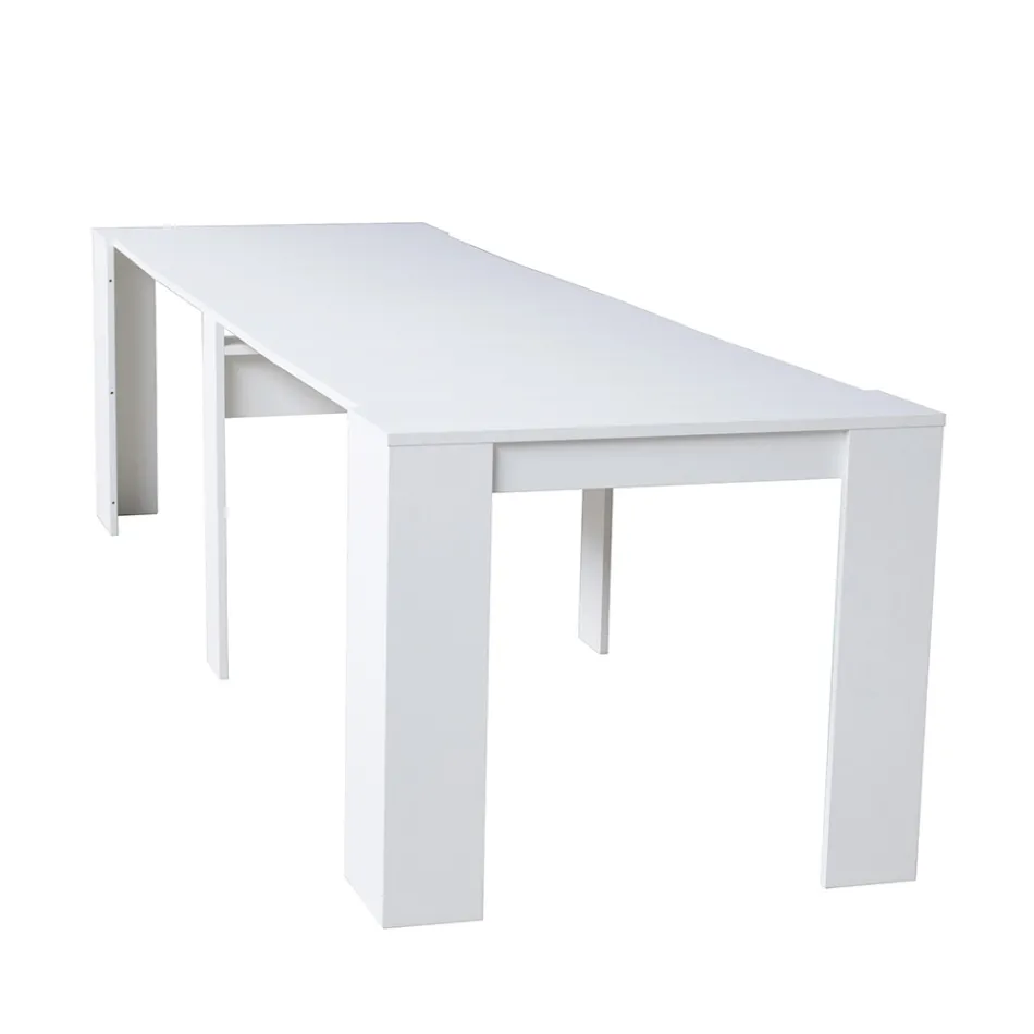 Moderne udvidelig konsol 296 cm i melamintræ Fremstillet i Italien - Ariella Viadurini