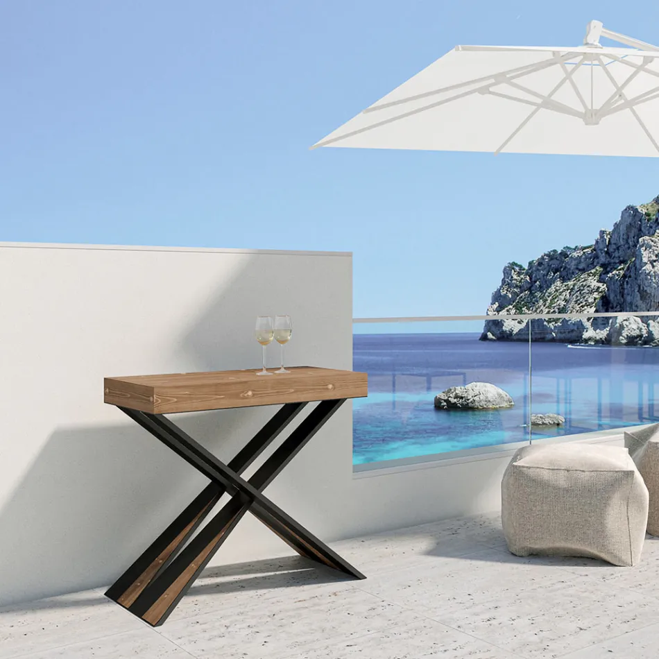 Moderne konsol, der kan forlænges til 300 cm med antracitramme lavet i Italien - Avventura Viadurini