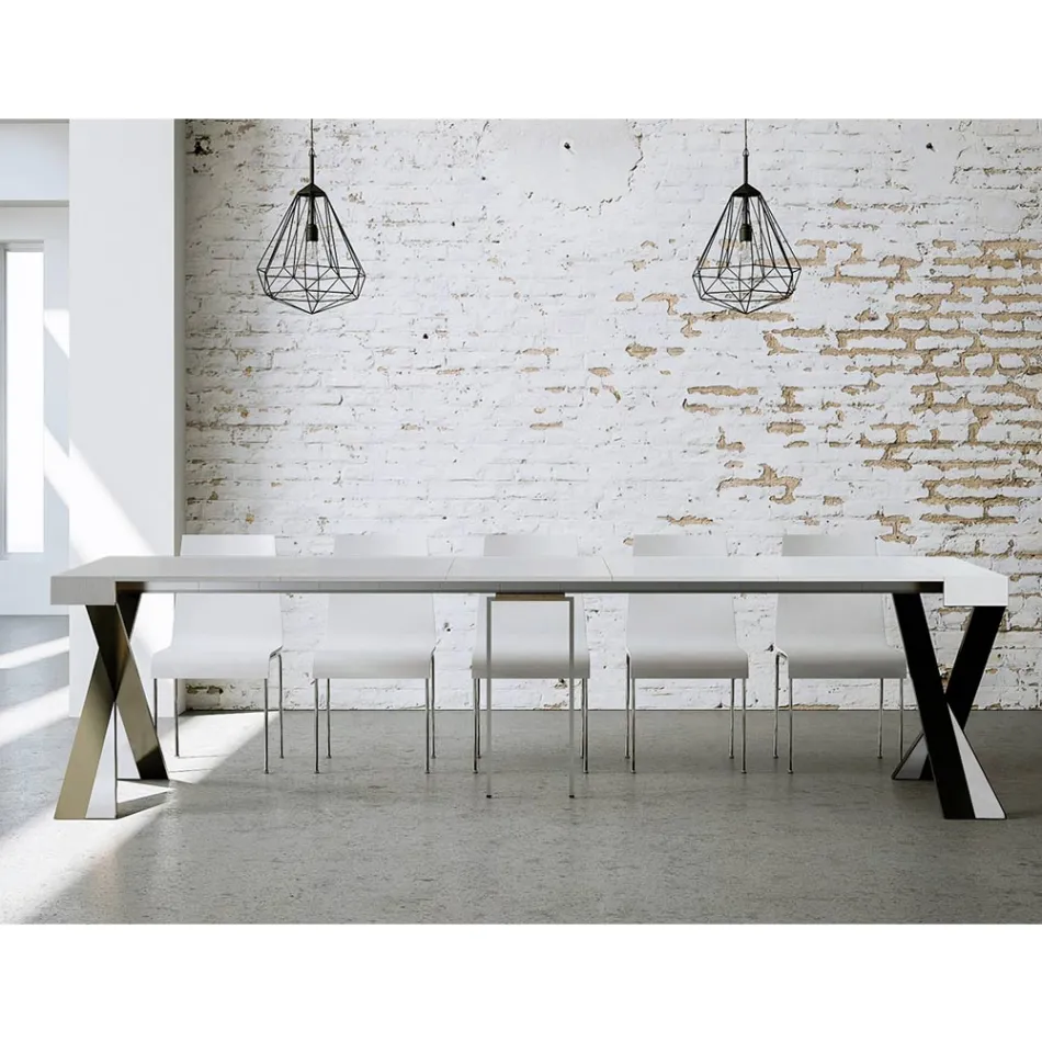 Moderne konsol, der kan forlænges til 300 cm med antracitramme lavet i Italien - Avventura Viadurini