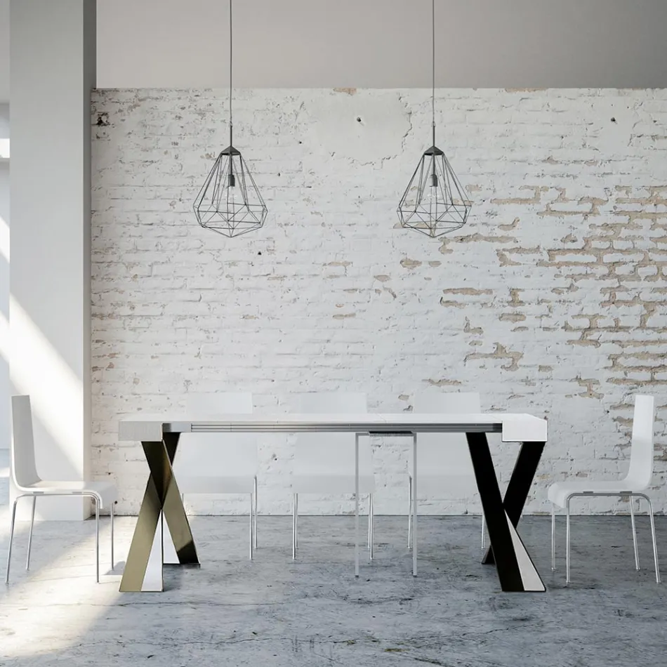 Moderne konsol, der kan forlænges til 300 cm med antracitramme lavet i Italien - Avventura Viadurini